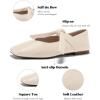 imageCoutgo Womens Mary Jane Flats Bow Square Toe Ballet Flats Dressy Comfortable Slip on Flat ShoesBeige