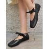 imageCoutgo Womens Mary Jane Flats Bow Square Toe Ballet Flats Dressy Comfortable Slip on Flat ShoesBlack