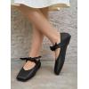 imageCoutgo Womens Mary Jane Flats Bow Square Toe Ballet Flats Dressy Comfortable Slip on Flat ShoesBlack