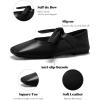 imageCoutgo Womens Mary Jane Flats Bow Square Toe Ballet Flats Dressy Comfortable Slip on Flat ShoesBlack