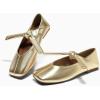 imageCoutgo Womens Mary Jane Flats Bow Square Toe Ballet Flats Dressy Comfortable Slip on Flat ShoesGold
