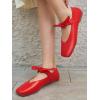imageCoutgo Womens Mary Jane Flats Bow Square Toe Ballet Flats Dressy Comfortable Slip on Flat ShoesRed