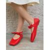 imageCoutgo Womens Mary Jane Flats Bow Square Toe Ballet Flats Dressy Comfortable Slip on Flat ShoesRed