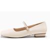 imageCoutgo Womens Mary Jane Flats Closed Square Toe Ballet Flat Dressy Comfortable Slip on ShoesBeige