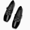 imageCoutgo Womens Mary Jane Flats Closed Square Toe Ballet Flat Dressy Comfortable Slip on ShoesBlack