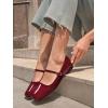 imageCoutgo Womens Mary Jane Flats Closed Square Toe Ballet Flat Dressy Comfortable Slip on ShoesBurgundy