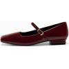 imageCoutgo Womens Mary Jane Flats Closed Square Toe Ballet Flat Dressy Comfortable Slip on ShoesBurgundy