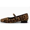 imageCoutgo Womens Mary Jane Flats Closed Square Toe Ballet Flat Dressy Comfortable Slip on ShoesLeopard