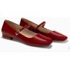 imageCoutgo Womens Mary Jane Flats Closed Square Toe Ballet Flat Dressy Comfortable Slip on ShoesRed