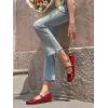 imageCoutgo Womens Mary Jane Flats Closed Square Toe Ballet Flat Dressy Comfortable Slip on ShoesRed