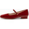 imageCoutgo Womens Mary Jane Flats Closed Square Toe Ballet Flat Dressy Comfortable Slip on ShoesRed