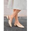 imageCoutgo Womens Mary Jane Shoes Slingback Chunky Low Heels Bow Closed Square Toe Pumps Wedding Party Dress ShoesApricot