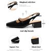imageCoutgo Womens Mary Jane Shoes Slingback Chunky Low Heels Bow Closed Square Toe Pumps Wedding Party Dress ShoesBlack