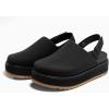 imageCoutgo Womens Platform Clogs Adjustable Strap Slip on Mules Shoes Comfortable Fall SandalsBlack