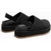 imageCoutgo Womens Platform Clogs Adjustable Strap Slip on Mules Shoes Comfortable Fall SandalsBlack