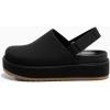 imageCoutgo Womens Platform Clogs Adjustable Strap Slip on Mules Shoes Comfortable Fall SandalsBlack