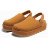 imageCoutgo Womens Platform Clogs Adjustable Strap Slip on Mules Shoes Comfortable Fall SandalsBrown