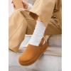 imageCoutgo Womens Platform Clogs Adjustable Strap Slip on Mules Shoes Comfortable Fall SandalsBrown