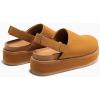 imageCoutgo Womens Platform Clogs Adjustable Strap Slip on Mules Shoes Comfortable Fall SandalsBrown