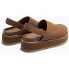 imageCoutgo Womens Platform Clogs Adjustable Strap Slip on Mules Shoes Comfortable Fall SandalsDark Brown