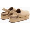 imageCoutgo Womens Platform Clogs Adjustable Strap Slip on Mules Shoes Comfortable Fall SandalsKhaki