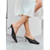 imageCoutgo Womens Pointed Toe Mules High Heels Sandals Slip On Clogs Summer Dress ShoesBlack