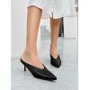 imageCoutgo Womens Pointed Toe Mules High Heels Sandals Slip On Clogs Summer Dress ShoesBlack