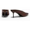 imageCoutgo Womens Pointed Toe Mules High Heels Sandals Slip On Clogs Summer Dress ShoesChocolate