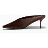 imageCoutgo Womens Pointed Toe Mules High Heels Sandals Slip On Clogs Summer Dress ShoesChocolate