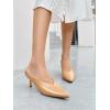 imageCoutgo Womens Pointed Toe Mules High Heels Sandals Slip On Clogs Summer Dress ShoesKhaki