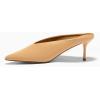 imageCoutgo Womens Pointed Toe Mules High Heels Sandals Slip On Clogs Summer Dress ShoesKhaki