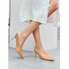 imageCoutgo Womens Pointed Toe Mules High Heels Sandals Slip On Clogs Summer Dress ShoesKhaki