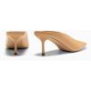 imageCoutgo Womens Pointed Toe Mules High Heels Sandals Slip On Clogs Summer Dress ShoesKhaki