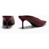 imageCoutgo Womens Pointed Toe Mules High Heels Sandals Slip On Clogs Summer Dress ShoesWine Red