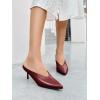 imageCoutgo Womens Pointed Toe Mules High Heels Sandals Slip On Clogs Summer Dress ShoesWine Red