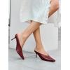 imageCoutgo Womens Pointed Toe Mules High Heels Sandals Slip On Clogs Summer Dress ShoesWine Red