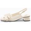imageCoutgo Womens Slingback Chunky Heels Flower Closed Square Toe Pumps Work Dress ShoesBeige