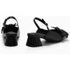 imageCoutgo Womens Slingback Chunky Heels Flower Closed Square Toe Pumps Work Dress ShoesBlack