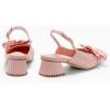 imageCoutgo Womens Slingback Chunky Heels Flower Closed Square Toe Pumps Work Dress ShoesPink
