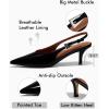 imageCoutgo Womens Slingback Heels Kitten Low Heel Dress Shoes Closed Pointed Toe Buckle Pumps Work Wedding ShoesBlack
