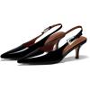 imageCoutgo Womens Slingback Heels Kitten Low Heel Dress Shoes Closed Pointed Toe Buckle Pumps Work Wedding ShoesBlack