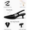 imageCoutgo Womens Slingback Kitten Heels Closed Pointed Toe Pumps Ankle Strap Work Dress ShoesBlack