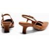 imageCoutgo Womens Slingback Kitten Heels Closed Pointed Toe Pumps Ankle Strap Work Dress ShoesBrown