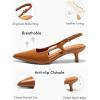 imageCoutgo Womens Slingback Kitten Heels Closed Pointed Toe Pumps Ankle Strap Work Dress ShoesBrown