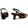 imageCoutgo Womens Slingback Kitten Heels Closed Pointed Toe Pumps Ankle Strap Work Dress ShoesLeopard Color