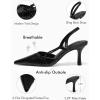 imageCoutgo Womens Slingback Kitten Heels Closed Pointed Toe Pumps DOrsay Wedding Party Dress ShoesBlack