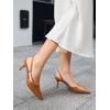 imageCoutgo Womens Slingback Kitten Heels Closed Pointed Toe Pumps DOrsay Wedding Party Dress ShoesBrown