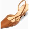 imageCoutgo Womens Slingback Kitten Heels Closed Pointed Toe Pumps DOrsay Wedding Party Dress ShoesBrown