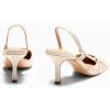 imageCoutgo Womens Slingback Kitten Heels Closed Pointed Toe Pumps DOrsay Wedding Party Dress ShoesCream White