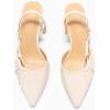 imageCoutgo Womens Slingback Kitten Heels Closed Pointed Toe Pumps DOrsay Wedding Party Dress ShoesCream White